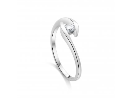 Zásnubní prsten z bílého zlata s diamantem Zp 204 054