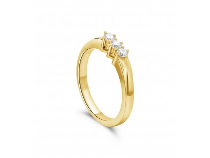 Prsten ze žlutého zlata s diamanty Pd 219 001