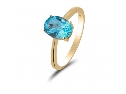 prsten modry oval kamen zlute zlato 01