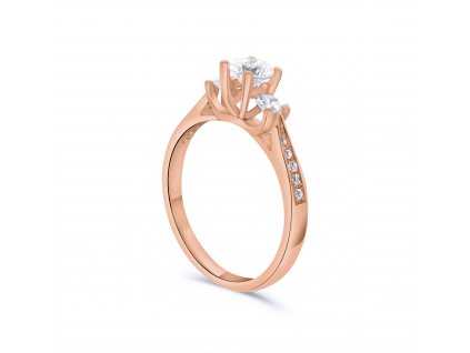 Zásnubní prsten z růžového zlata s diamanty Zn 203 015