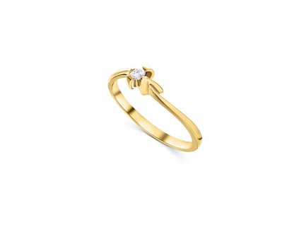 Zásnubní prsten ze žlutého zlata s diamantem Zp 203 014