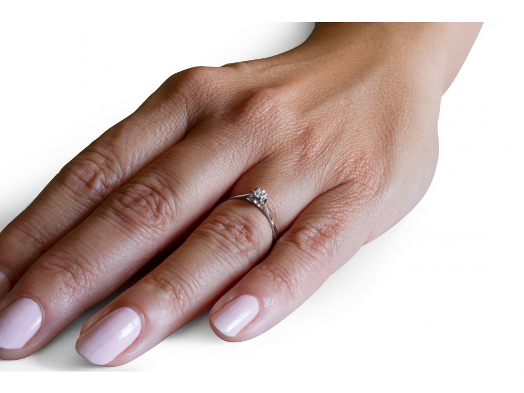 Zásnubní prsten z bílého zlata s diamantem Zp 216 012