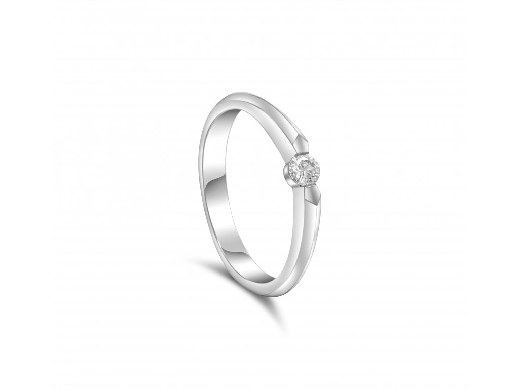 Zásnubní prsten z bílého zlata s diamantem Zp 217 005