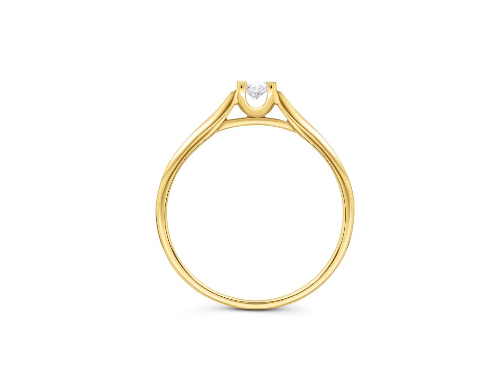 Prsten ze žlutého zlata s diamantem Zp 218 007