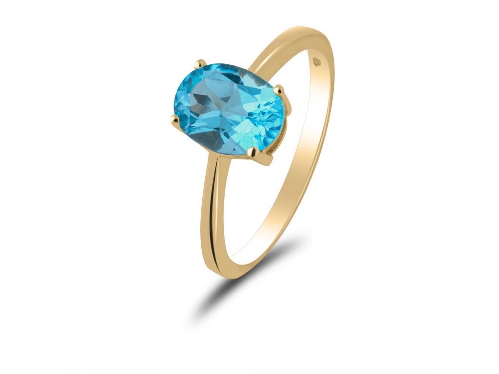 prsten modry oval kamen zlute zlato 01