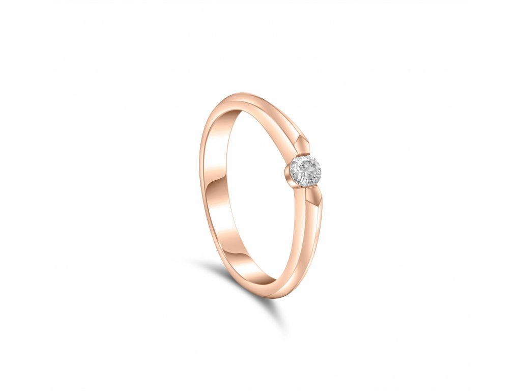 Zásnubní prsten z růžového zlata s diamantem Zp 219 051