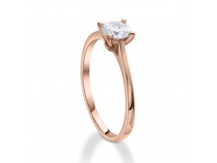 Zásnubní prsten z růžového zlata a diamantem Zp 204 050