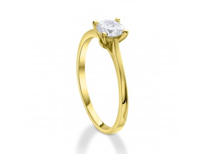 Zásnubní prsten ze žlutého zlata s diamantem Zp 204 051