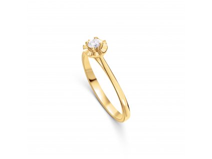 Zásnubní prsten ze žlutého zlata s diamantem Zp 217 004