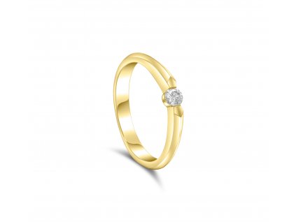 Zásnubní prsten ze žlutého zlata s diamantem Zp 222 011