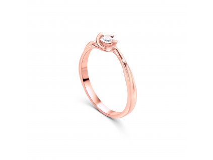 Zásnubní prsten z růžového zlata s diamantem Zp 218 005
