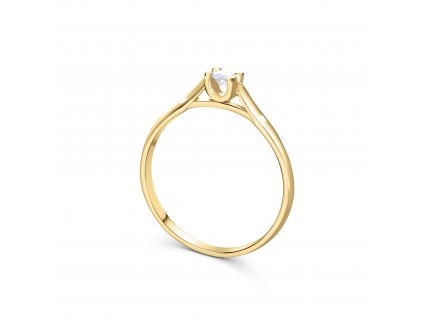 Zásnubní prsten ze žlutého zlata s diamantem Zp 218 007