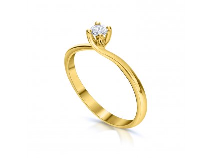 Zásnubní prsten ze žlutého zlata s diamantem Zp 218 013