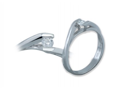 Prsten z bílého zlata s diamantem Zp 218 014