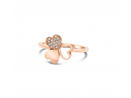 Prsten z růžového zlata a diamanty Pd 219 011