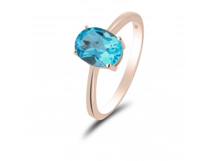prsten modry oval kamen ruzove zlato 01