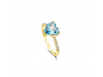 Prsten ze žlutého zlata s topazem a diamanty Pd 219 045