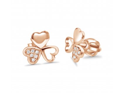 Dámské náušnice z růžového zlata s diamanty N 219 047