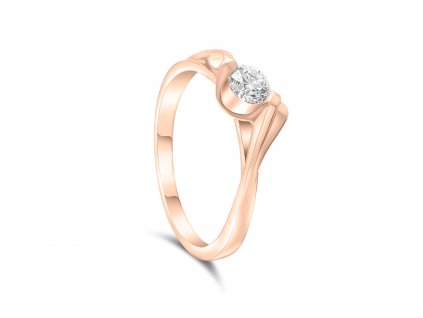 Zásnubní prsten z růžového zlata  s briliantem Zp 222 129