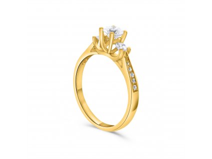 Zásnubní prsten ze žlutého zlata s diamanty Zn 203 0015