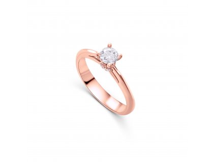 Zásnubní prsten z růžového zlata s diamantem Zp 203 017