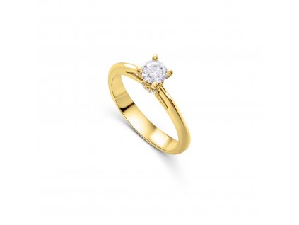 Zásnubní prsten ze žlutého zlata s diamanty Zp 203 018