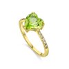 ze žlutého zlata s peridotem a diamanty Pd 204 041 Prsten