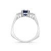 Prsten z bílého zlata se safírem a diamanty Pd 204 057