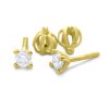 Dámské náušnice ze žlutého zlata s briliantem N 204 064
