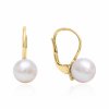 Dámské náušnice ze žlutého zlata s perlou Np 219 227