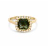 Prsten ze žlutého zlata s vltavínem a brilianty Pd 202 134